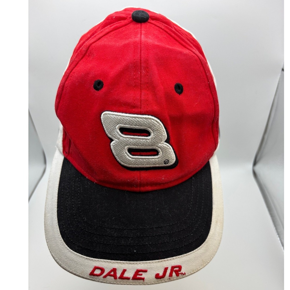 Dale Earnhardt Jr #8 NASCAR Hat Red Black White Adjustable Cap